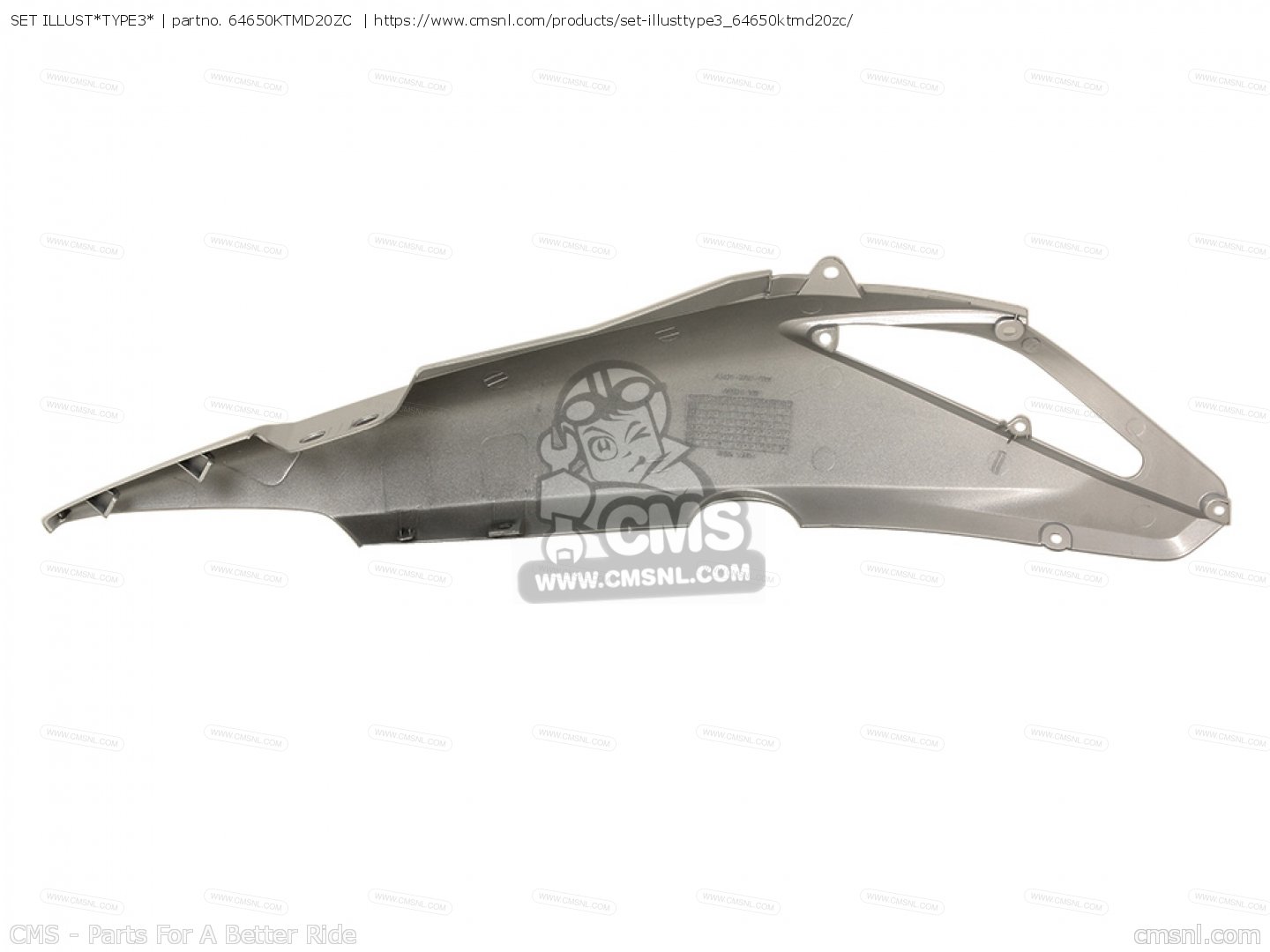 64650KTMD20ZC: Cover Set, L. Body ( Honda - buy the 64650-KTM-D20ZC at ...