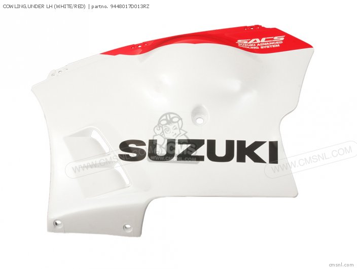 Suzuki COWLING,UNDER LH (WHITE/RED) 9448017D013RZ