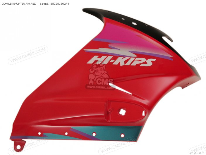 Kawasaki COWLING-UPPER,RH,RED 550281302R4