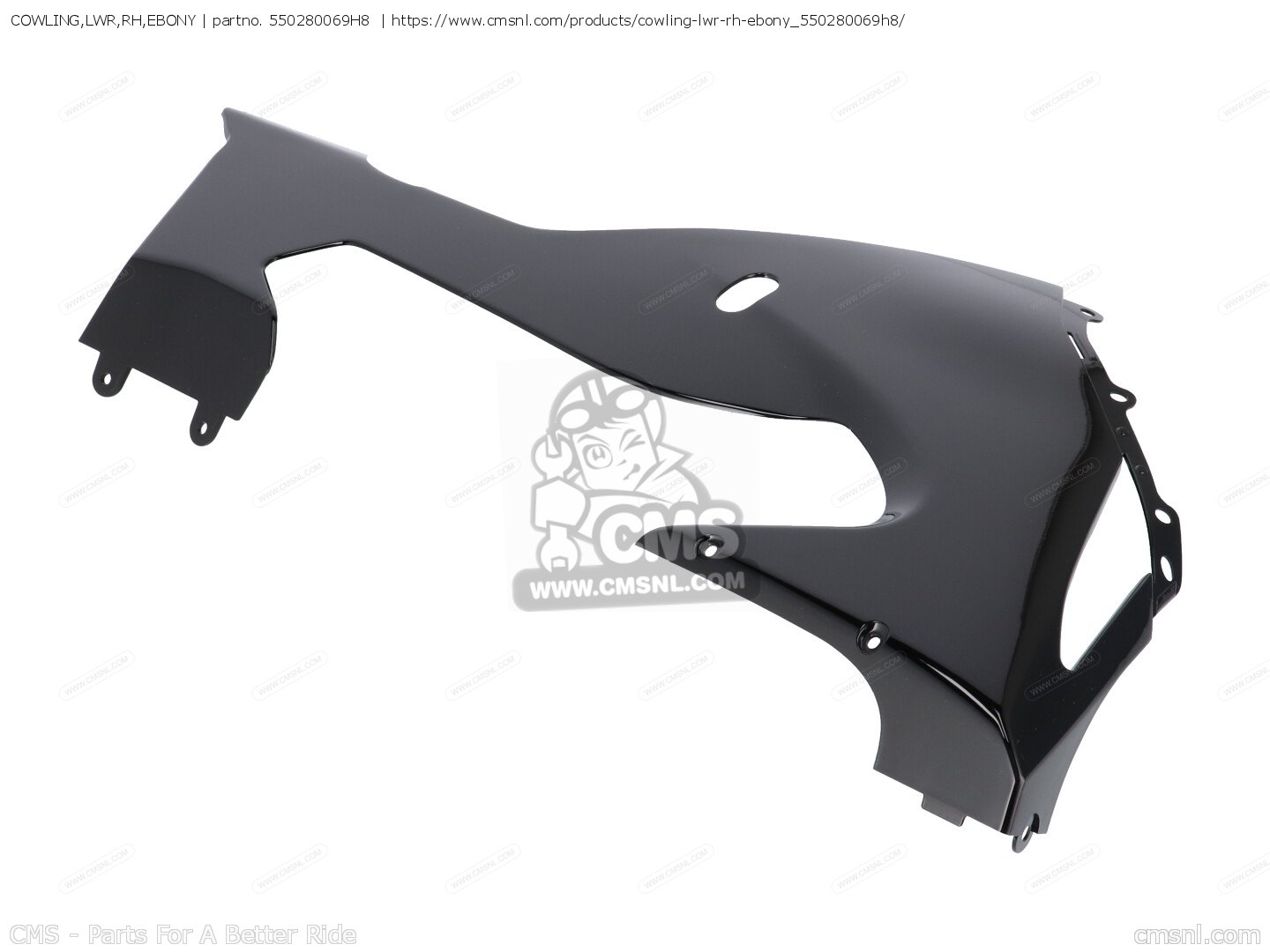 550280069H8: COWLING,LWR,RH,EBONY Kawasaki - buy the 55028-0069-H8
