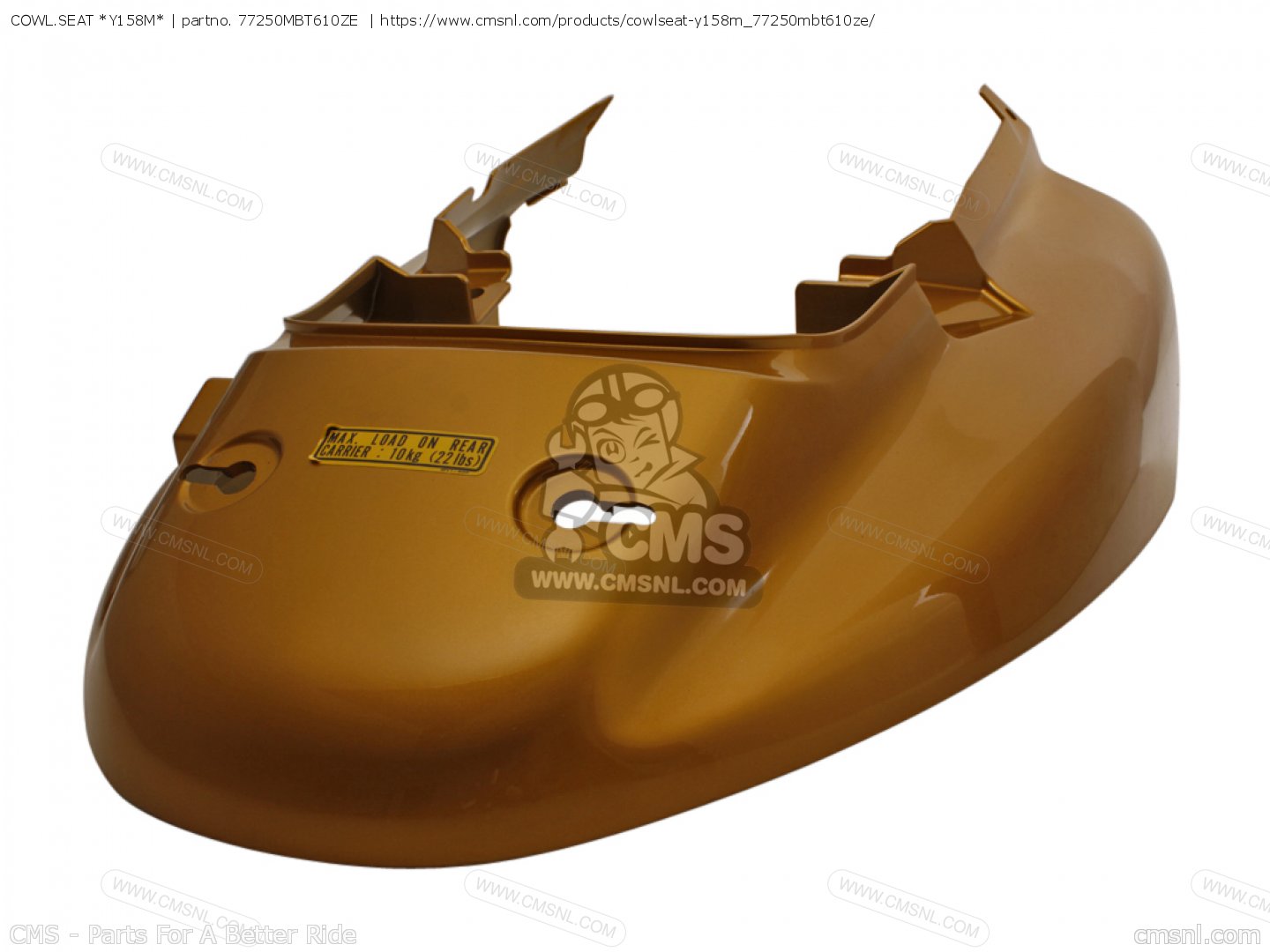 77250MBT610ZE Cowl.seat *y158m* Honda buy the 77250MBT610ZE at CMSNL