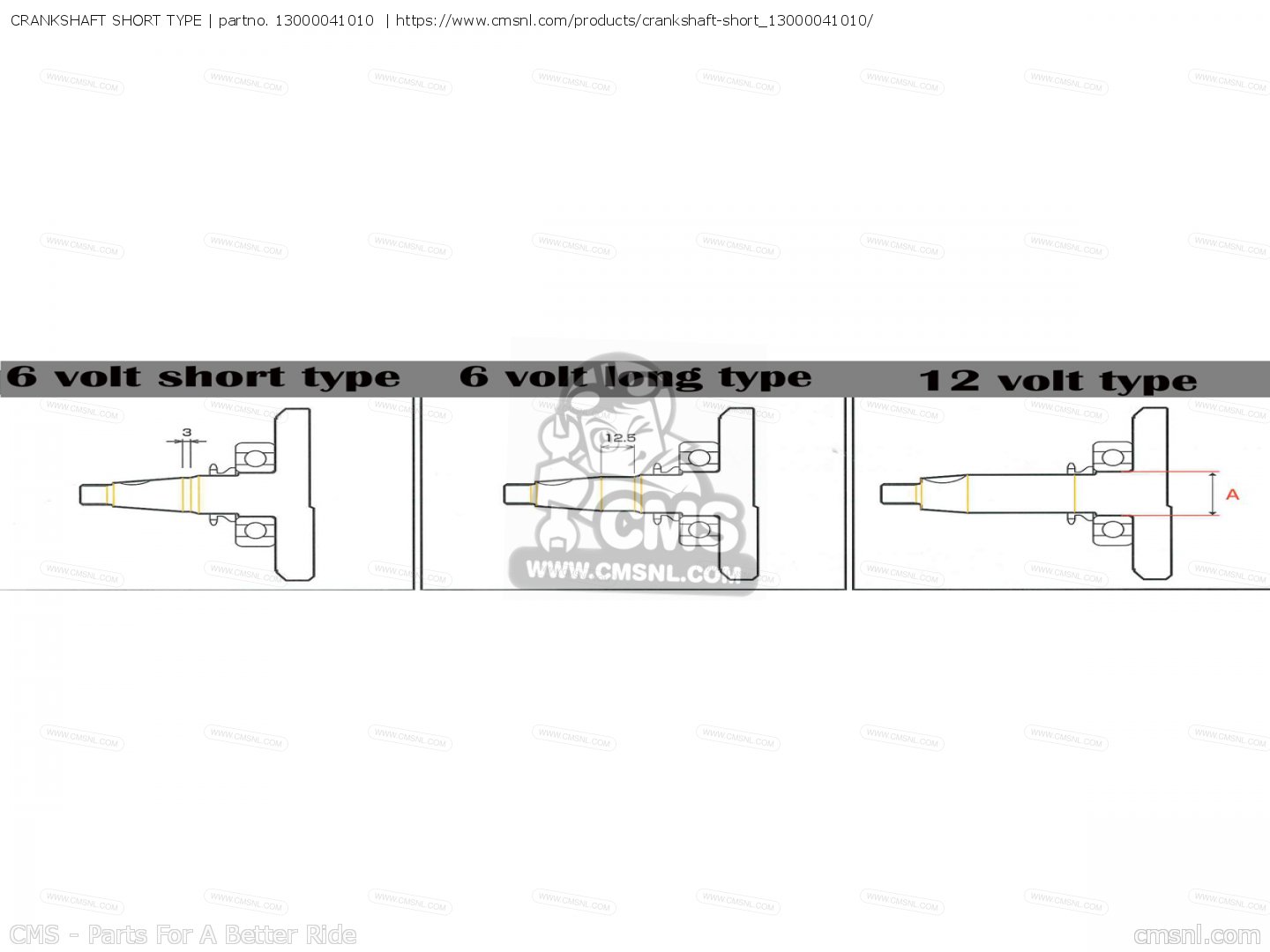 13000041010 Crankshaft Short Type Honda buy the 13000041010 at CMSNL