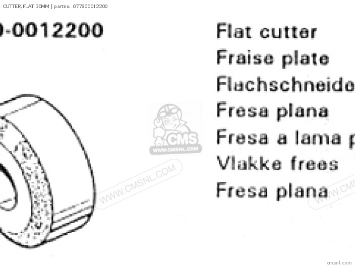 077800012200: Cutter,flat 30mm Honda - buy the 07780-0012200 at CMSNL