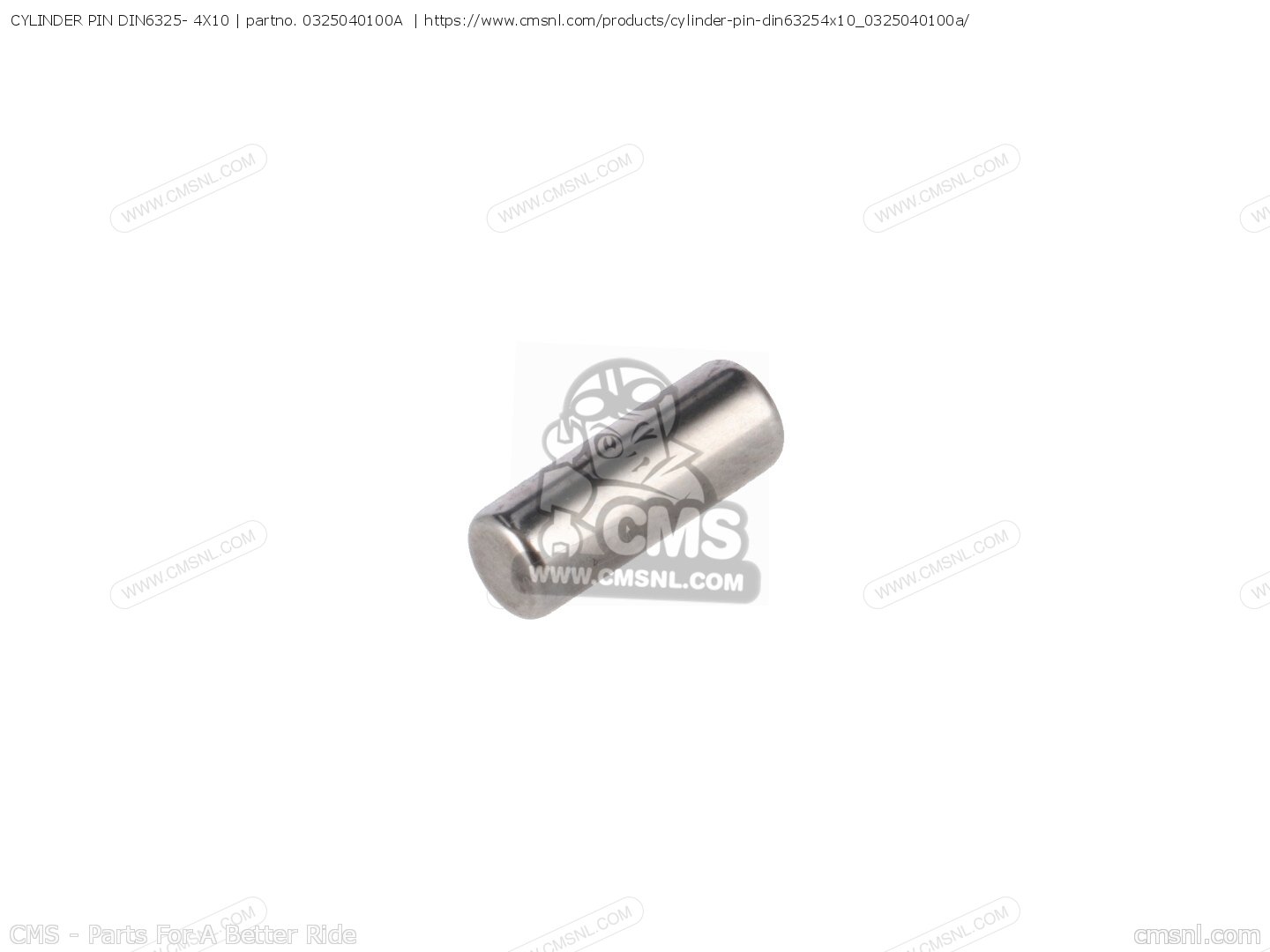 Pin 4x10 0325040100A: CYLINDER PIN DIN6325- 4X10 Husqvarna - buy the 0325040100 ...