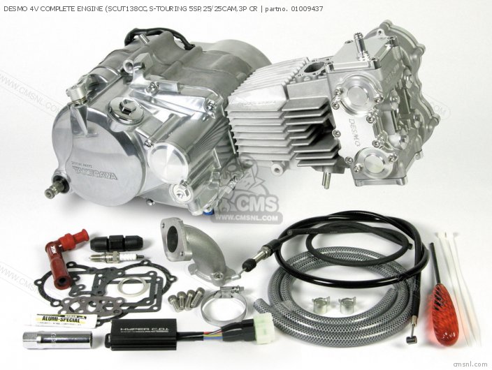 Desmo 4v Complete Engine (scut138cc, S-touring 5sp, 25/25cam, 3p Cr photo