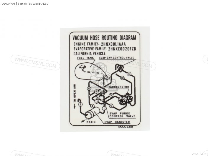 Honda DIAGRAM 87135MAAL60