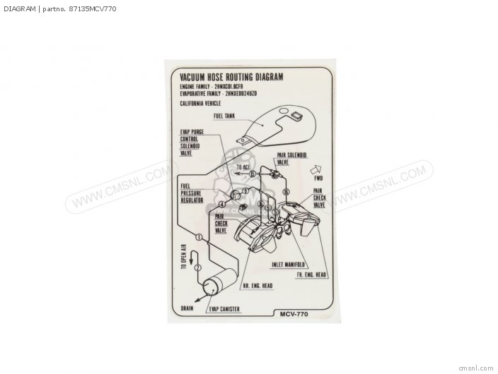 Honda DIAGRAM 87135MCV770