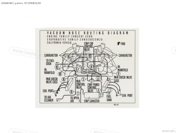 Honda DIAGRAM 87135MZ0L90