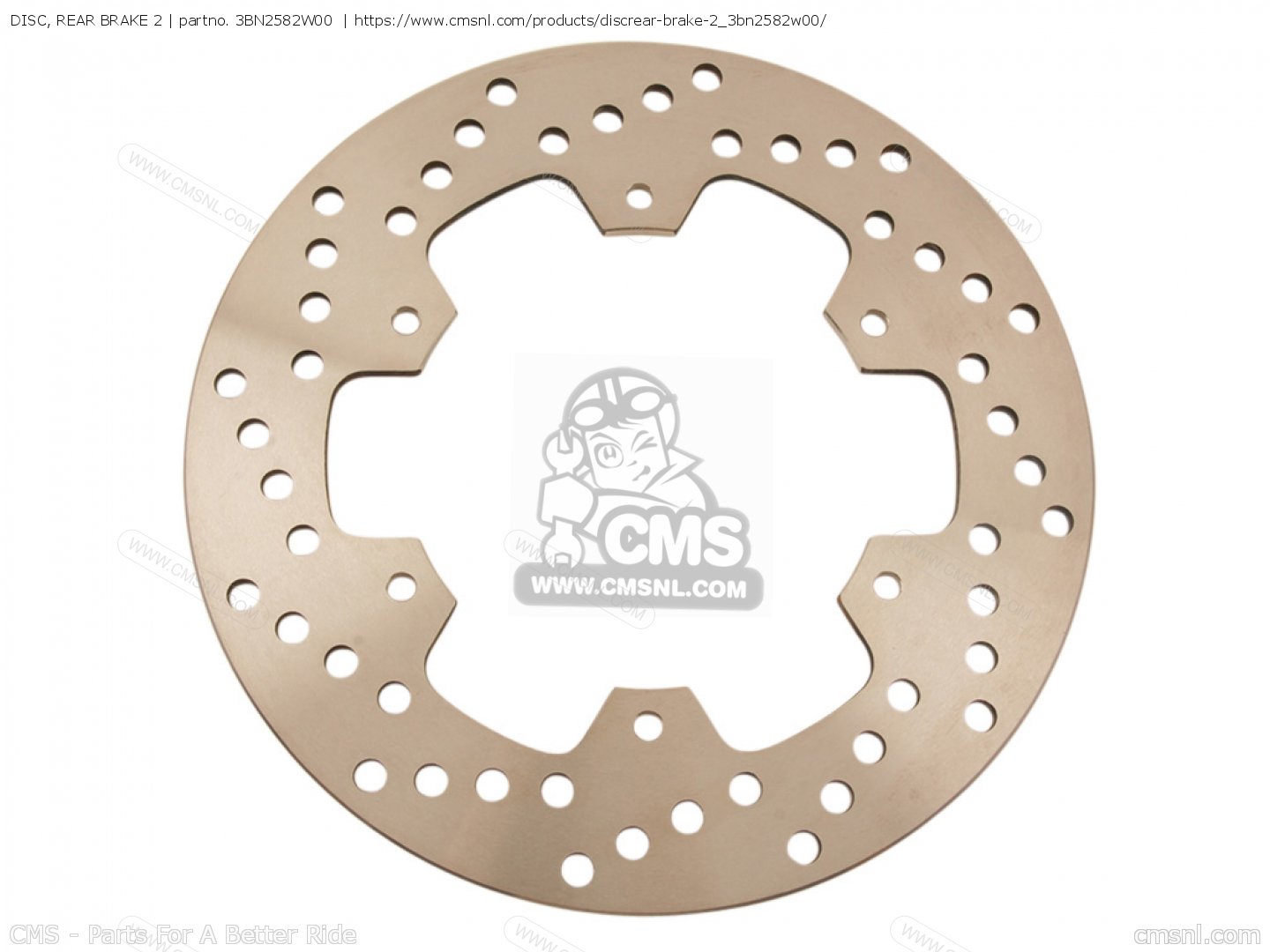 3BN2582W00: Disc, Rear Brake 2 Yamaha - buy the 3BN-2582W-00 at CMSNL