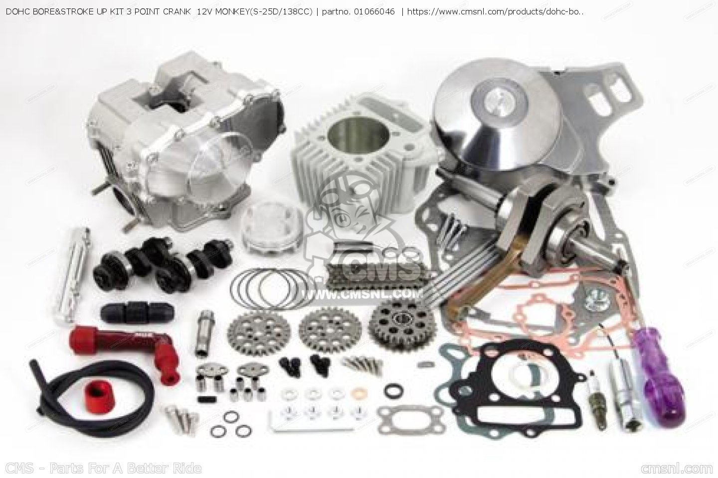 01066046 Dohc Bore&stroke Up Kit 3 Point Crank 12v Monkey(s25d/138cc