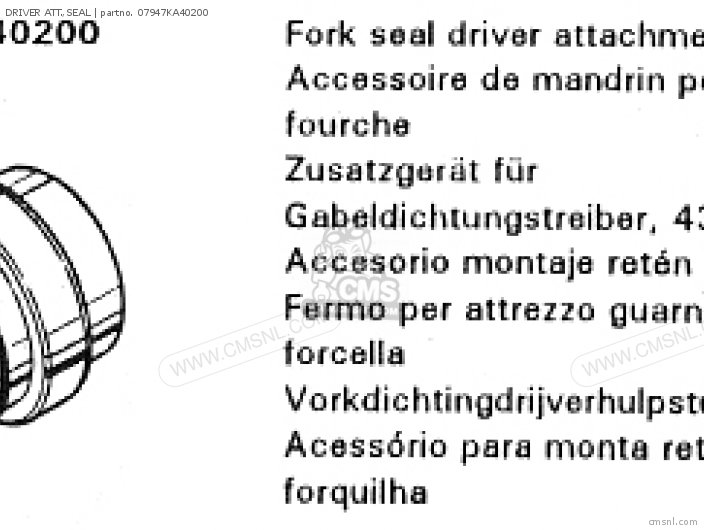 Honda DRIVER ATT.,SEAL 07947KA40200