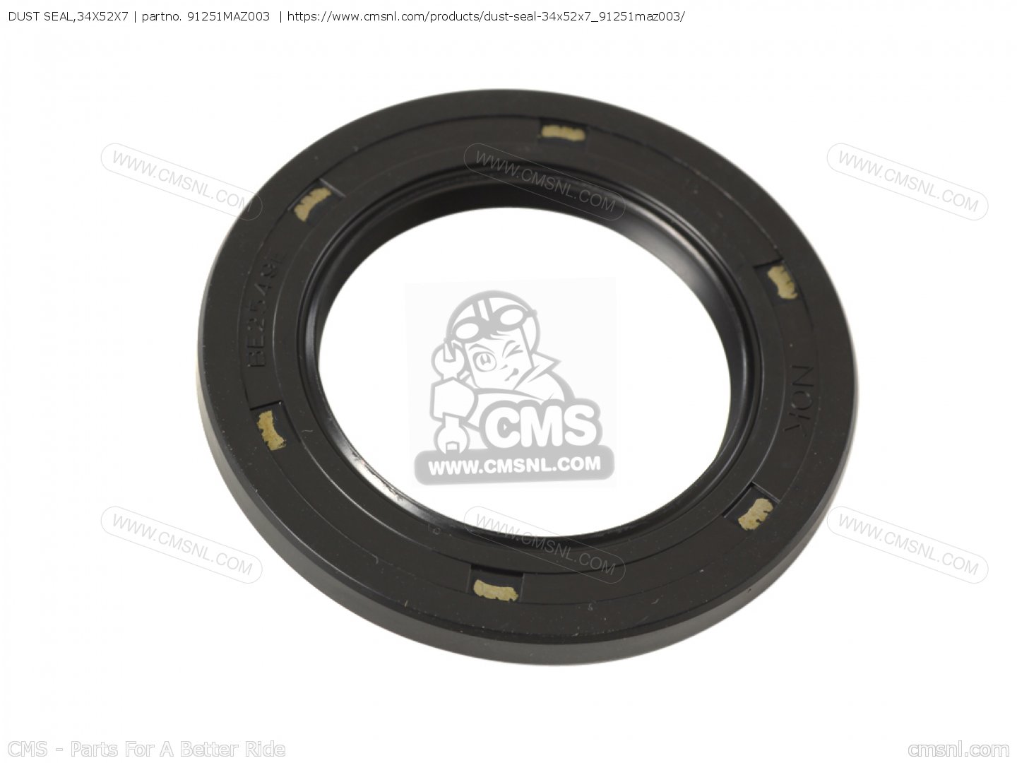 91251MAZ003: Dust Seal,34x52x7 Honda - buy the 91251-MAZ-003 at CMSNL