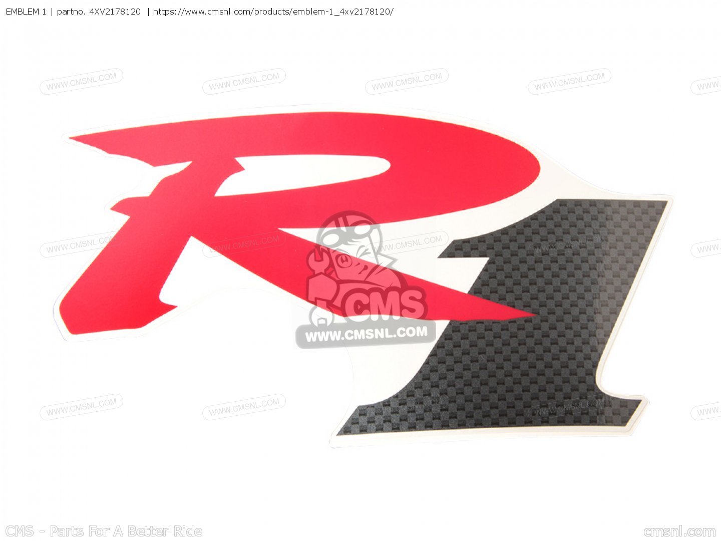 EMBLEM 1 for YZF-R1 1999 4XV7 ITALY 194XV-300E4 - order at CMSNL