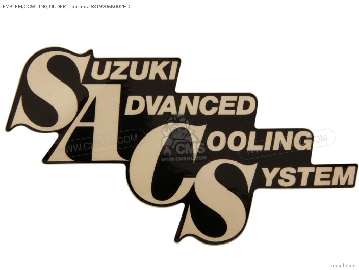 Suzuki EMBLEM,COWLING,UNDER 6819206B002HD