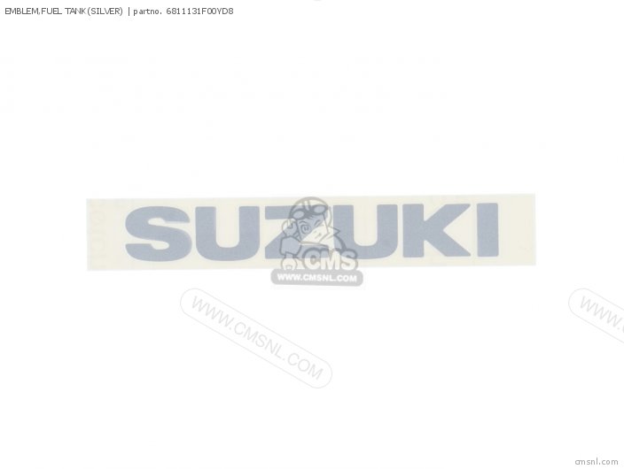 Suzuki EMBLEM,FUEL TANK(SILVER) 6811131F00YD8