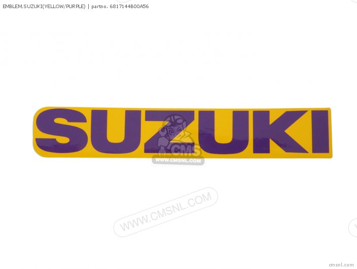 Suzuki EMBLEM,SUZUKI(YELLOW/PURPLE) 6817144B00A56