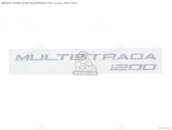 Ducati EMBLEM, FRAME COVER MULTISTRADA 1200 43611742A