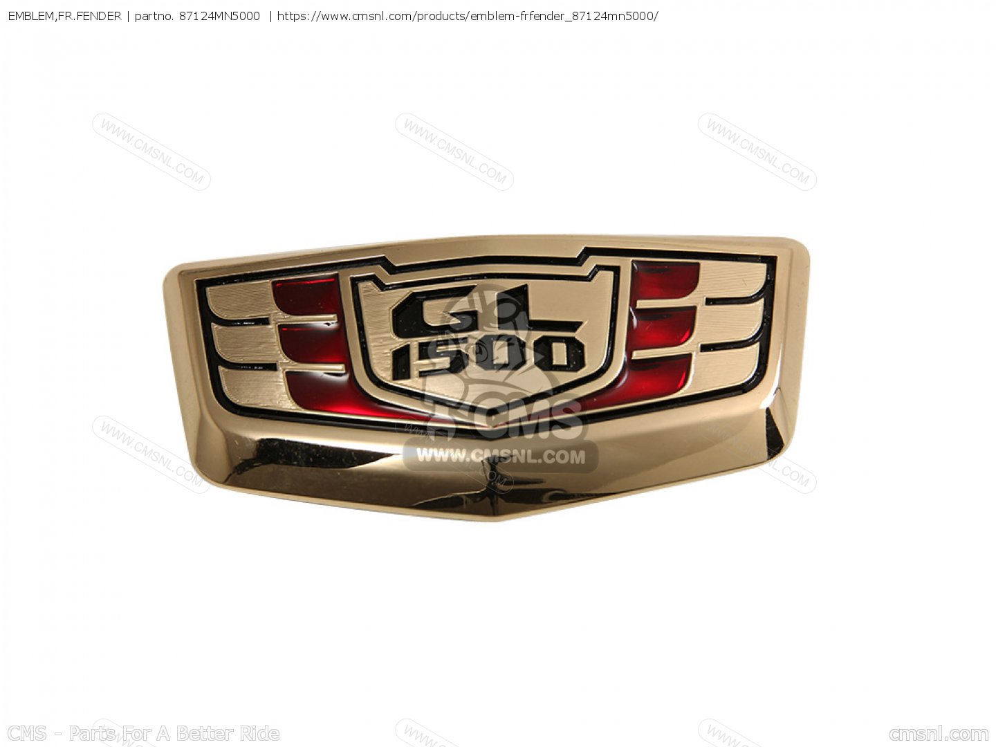 EMBLEM,FR.FENDER for GL1500 GOLDWING 1989 (K) USA CALIFORNIA