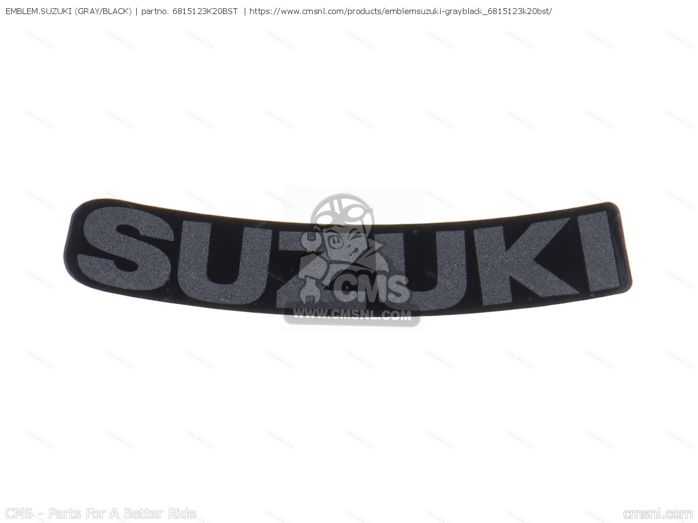 EMBLEM.SUZUKI (GRAY/BLACK) for GSX-R125XA 2019 - order at CMSNL