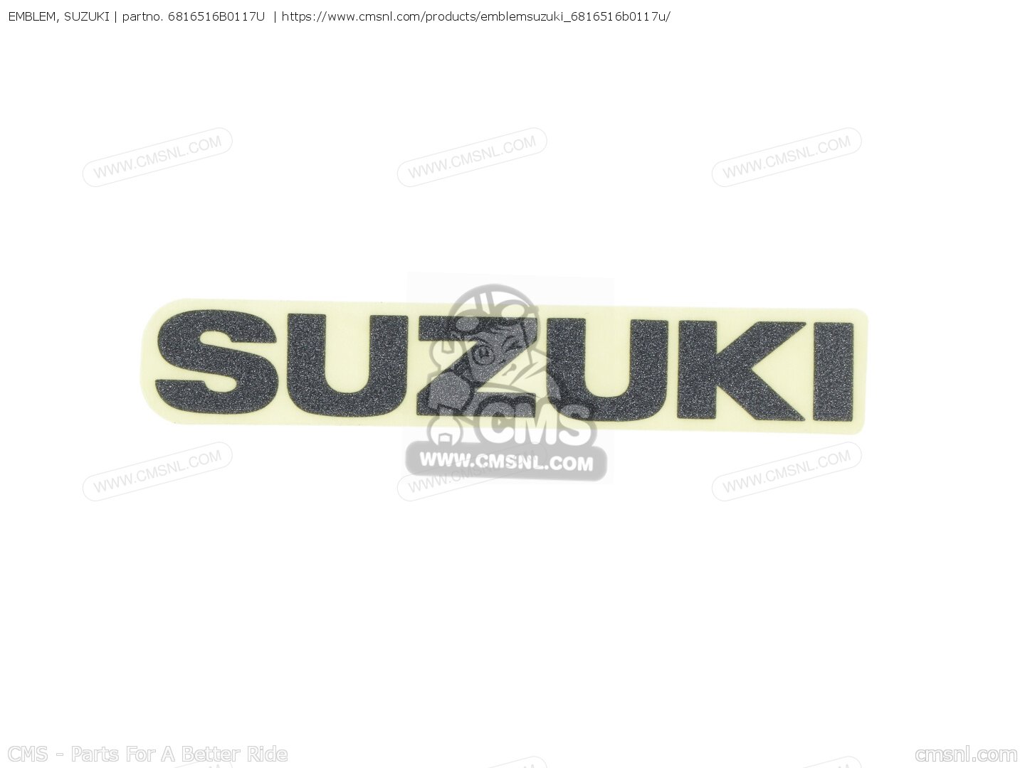 6816516B0117U: Emblem, Suzuki Suzuki - buy the 68165-16B01-17U at CMSNL