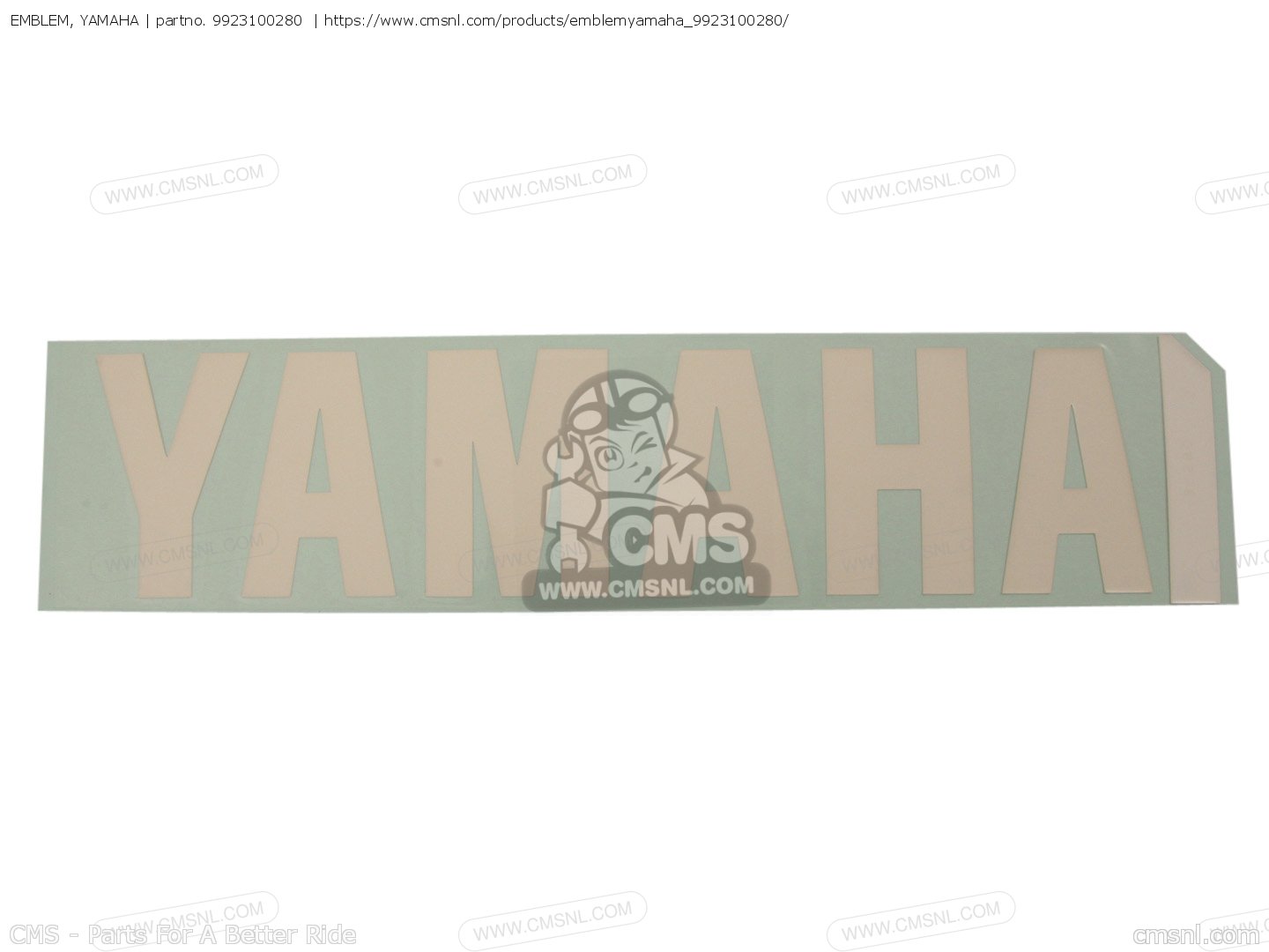 9923100280: Emblem, Yamaha Yamaha - buy the 99231-00280 at CMSNL