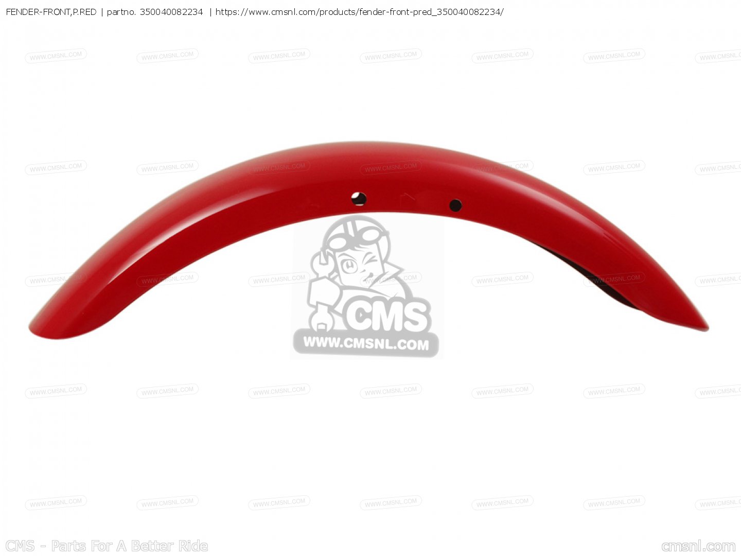 350040082234: Fender-front,p.red Kawasaki - buy the 35004-0082-234 at CMSNL