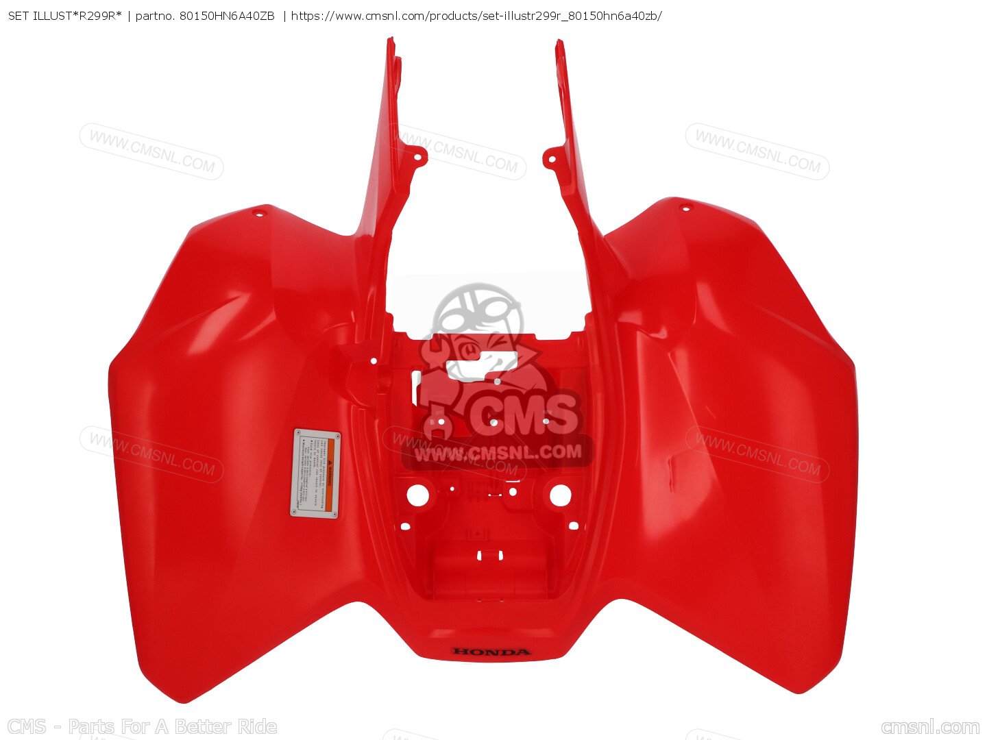 80150HN6A40ZB Fender Set, Rr. (wl) Honda buy the 80150HN6A40ZB at