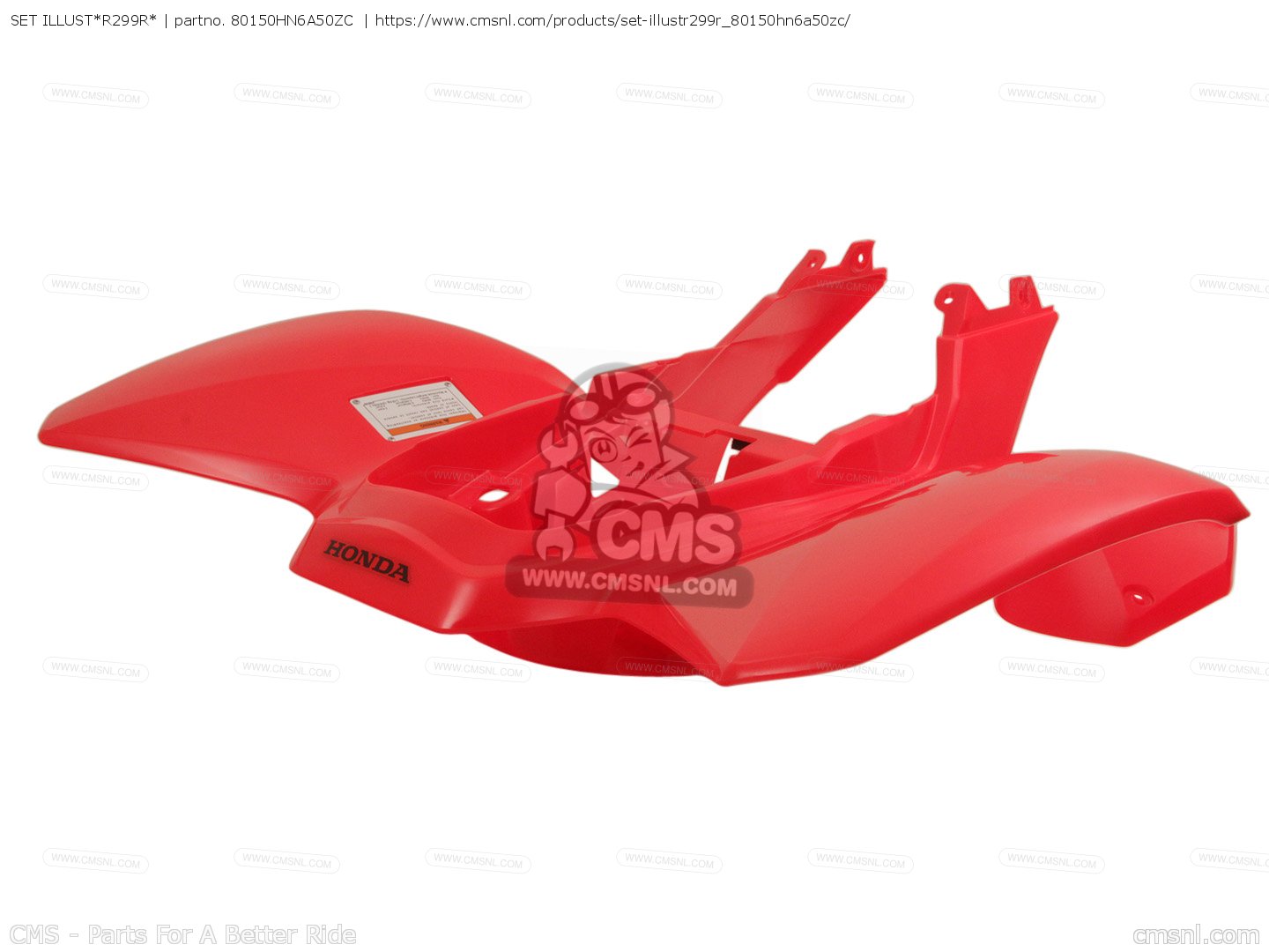 80150HN6A50ZC Fender Set, Rr. (wl) Honda buy the 80150HN6A50ZC at