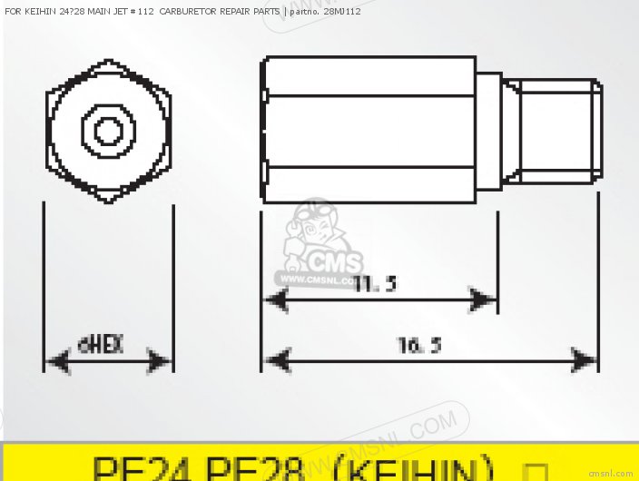 Takegawa FOR KEIHIN 24?28 MAIN JET #112  CARBURETOR REPAIR PARTS 28MJ112