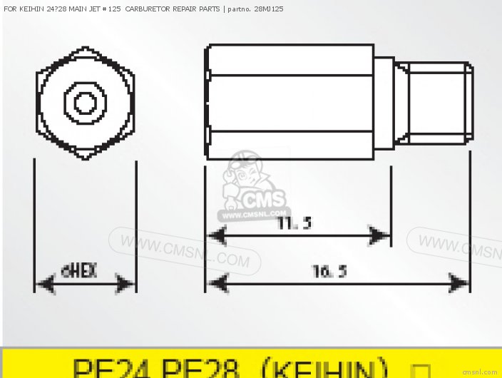 For Keihin 24?28 Main Jet #125  Carburetor Repair Parts photo