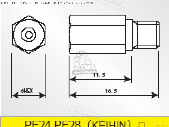 Takegawa FOR KEIHIN 24?28 MAIN JET #90  CARBURETOR REPAIR PARTS 28MJ90