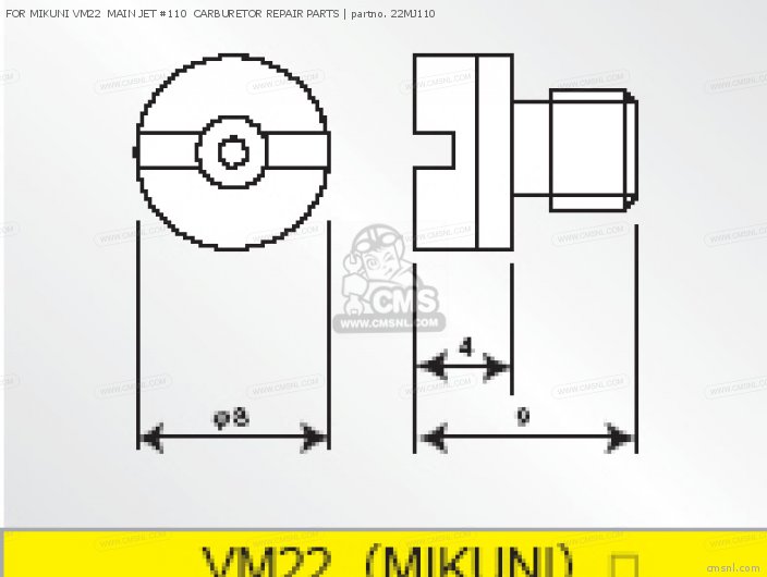 Takegawa FOR MIKUNI VM22  MAIN JET #110  CARBURETOR REPAIR PARTS 22MJ110