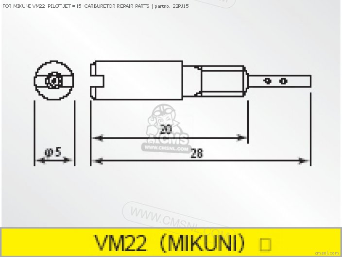 Takegawa FOR MIKUNI VM22  PILOT JET #15  CARBURETOR REPAIR PARTS 22PJ15