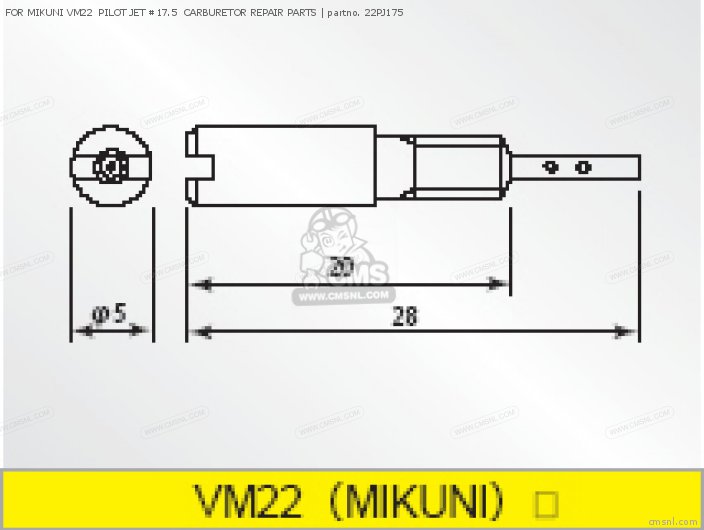 Takegawa FOR MIKUNI VM22  PILOT JET #17.5  CARBURETOR REPAIR PARTS 22PJ175