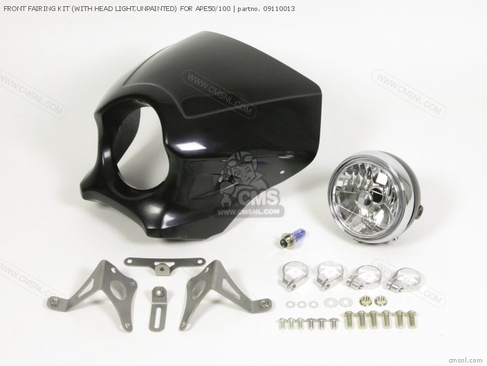 Takegawa FRONT FAIRING KIT (WITH HEAD LIGHT,UNPAINTED) FOR APE50/100 09110013