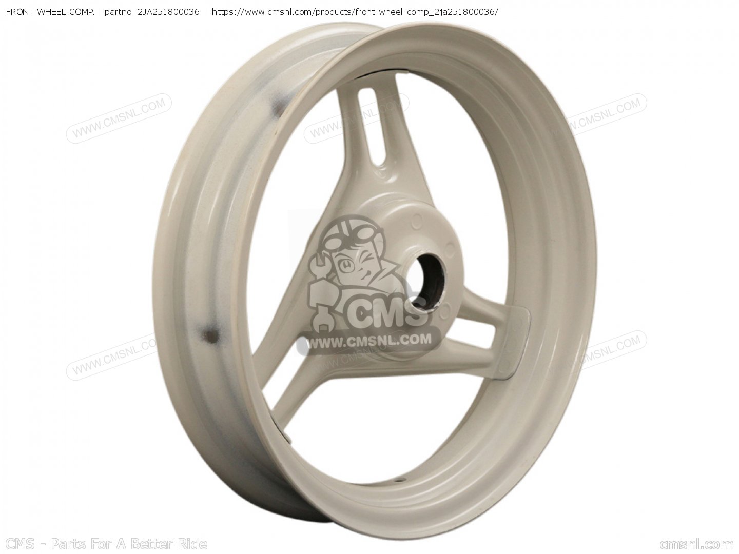 2JA251800036: FRONT WHEEL COMP. Yamaha - buy the 2JA-25180-00-36 at CMSNL