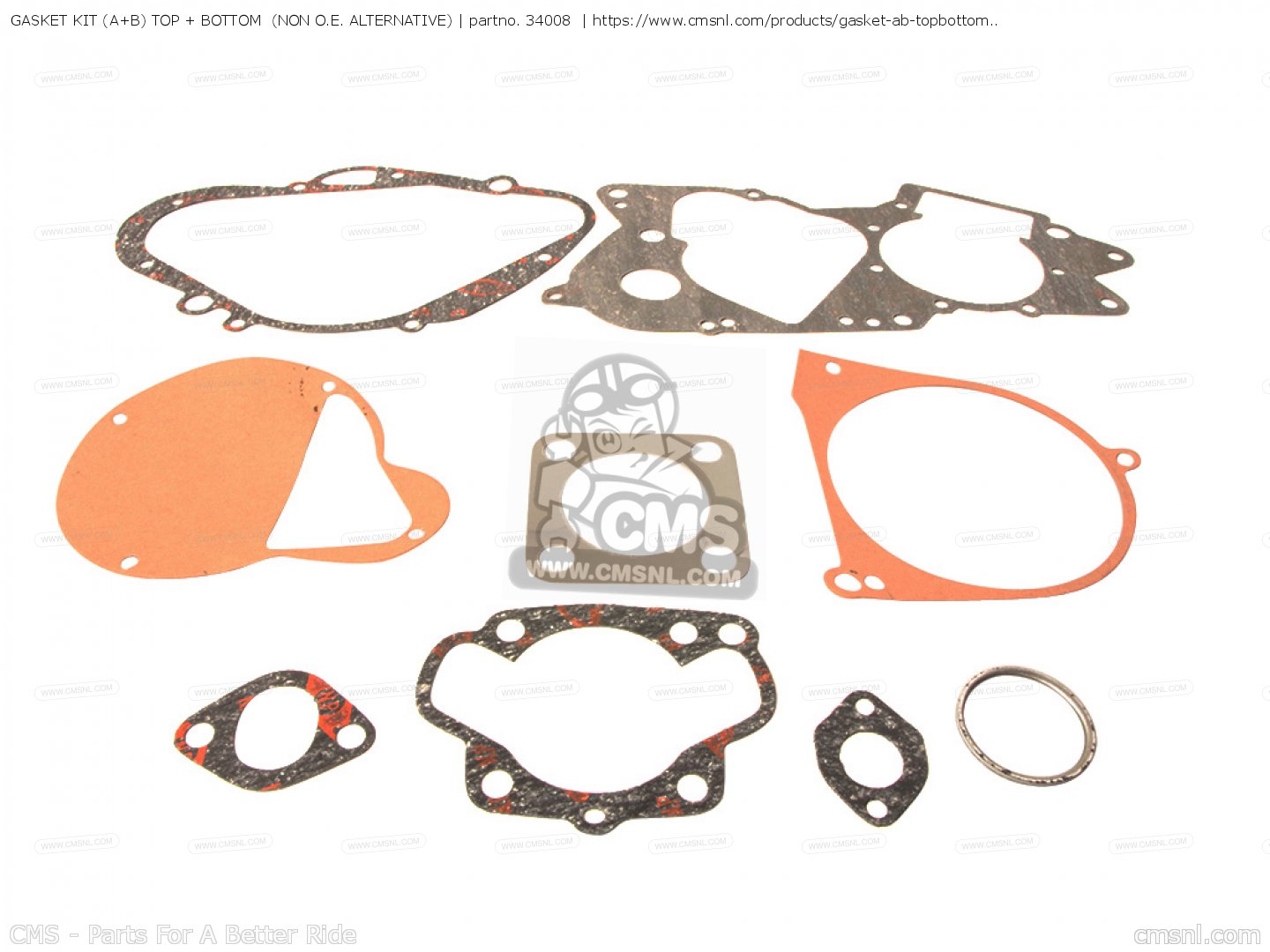 GASKET KIT (A+B) TOP + BOTTOM (MCA) for TS125 1971 1972 (R) (J) USA