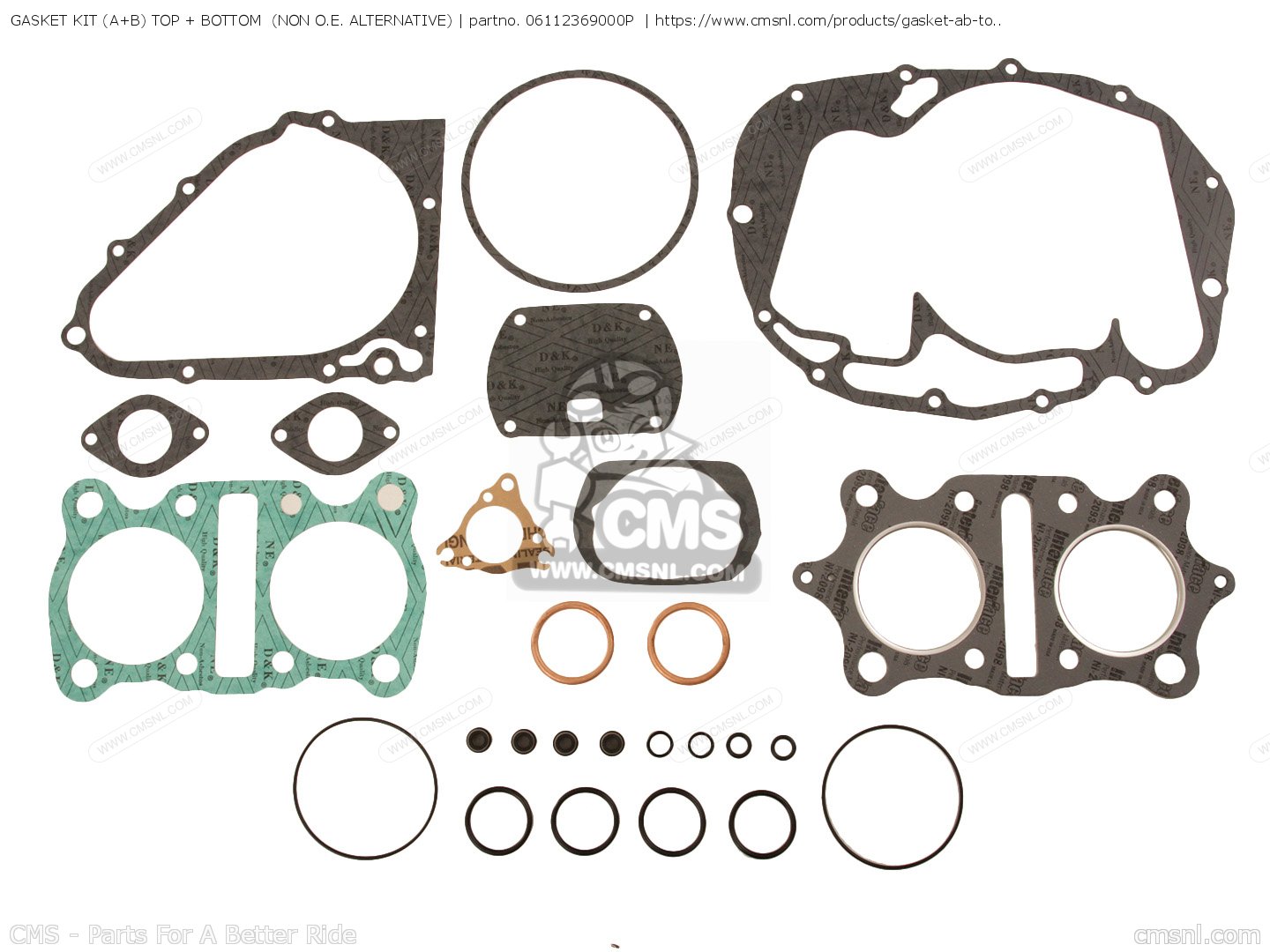 GASKET KIT (A+B) TOP + BOTTOM (NAS) for CJ360T 1976 USA order at CMSNL
