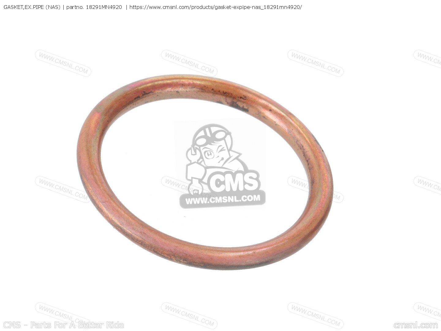 See List #16-6061 18291-MN4-920 or 18291-634-00 Set of 2 Honda Exhaust Gaskets