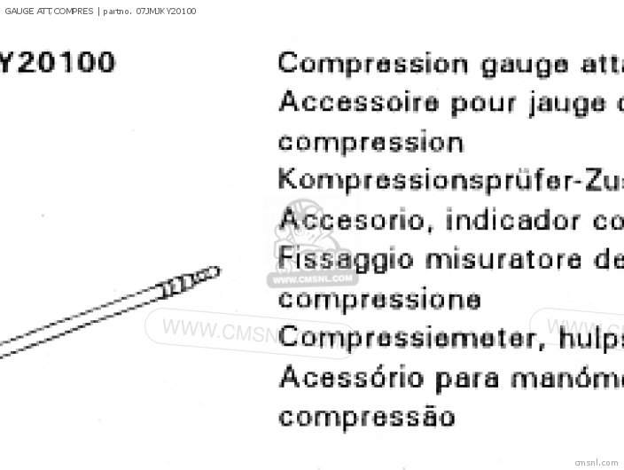 Honda GAUGE ATT,COMPRES 07JMJKY20100 Honda GAUGE ATT,COMPRES 07JMJKY20100
