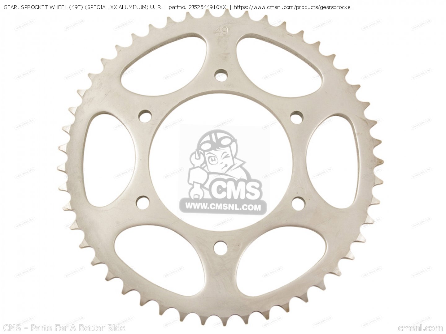 2J52544910XX Gear, Sprocket Wheel (49t) (special Xx Aluminum) U. R