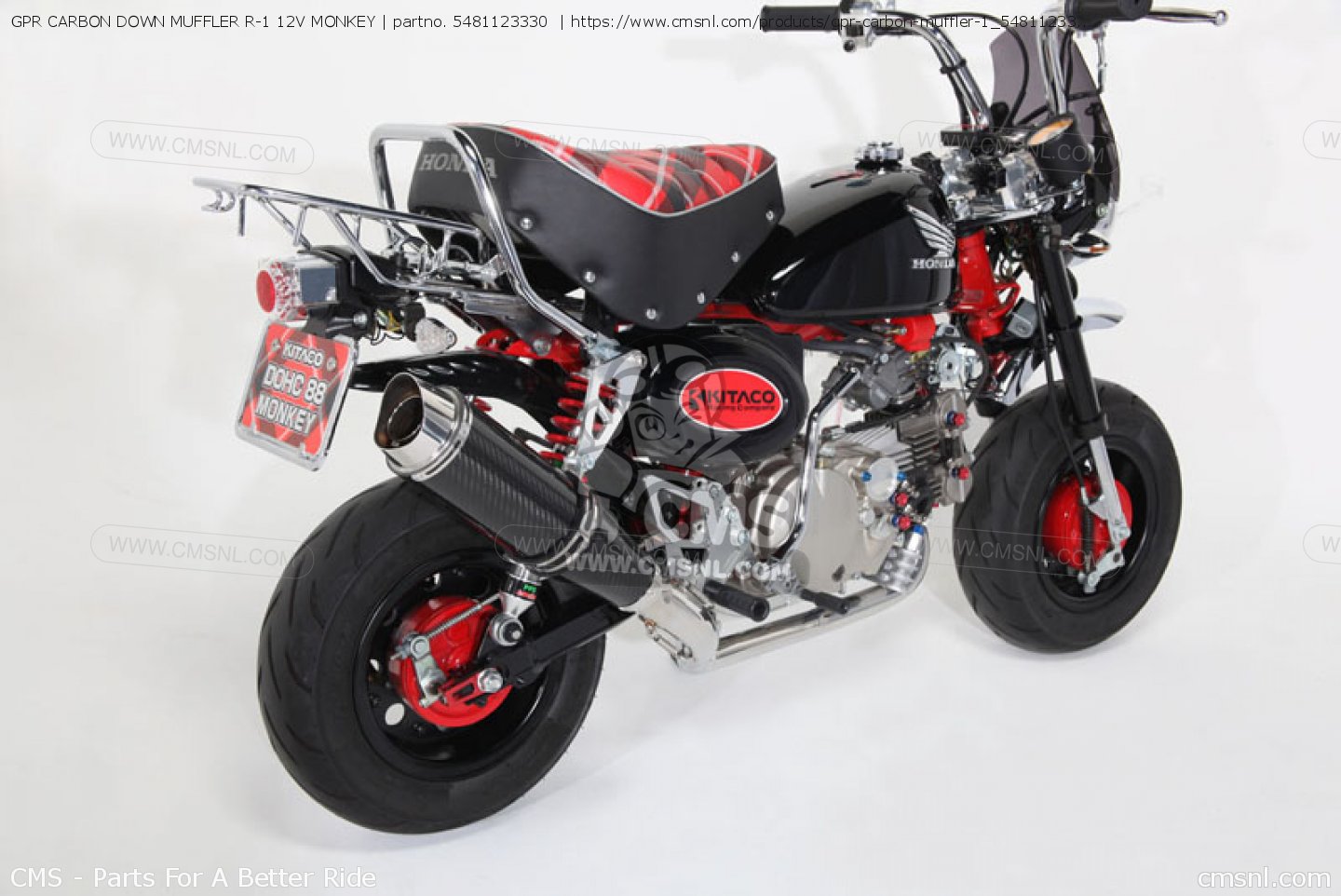 GPR CARBON DOWN MUFFLER R-1 12V MONKEY for Kitaco - order at