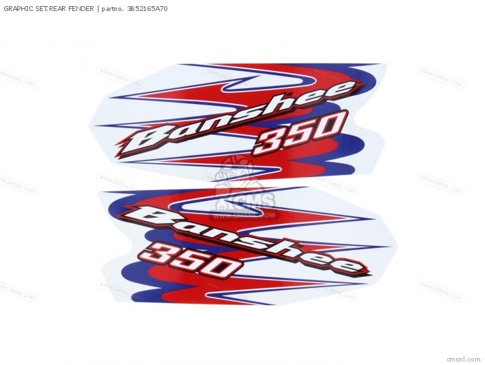 Yamaha GRAPHIC SET,REAR FENDER 3B52165A70 Yamaha GRAPHIC SET,REAR FENDER 3B52165A70
