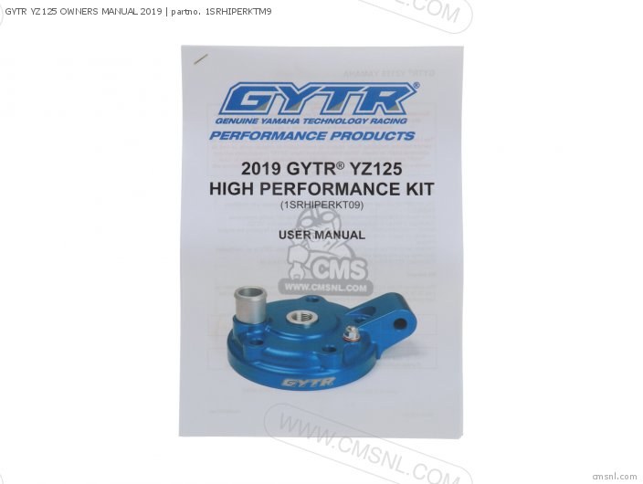 Yamaha GYTR YZ125 OWNERS MANUAL 2019 1SRHIPERKTM9