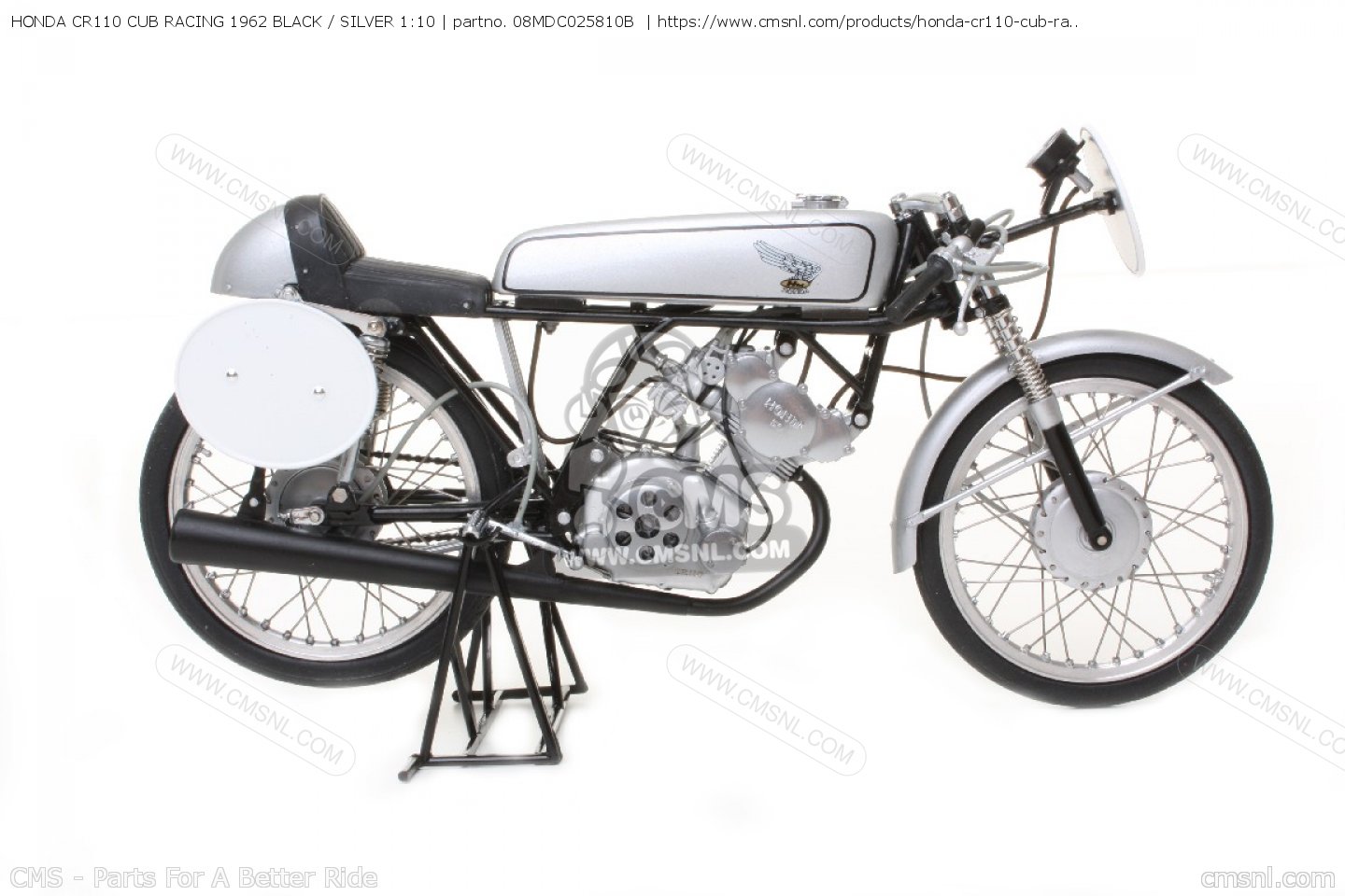 08MDC025810B: HONDA CR110 CUB RACING 1962 BLACK / SILVER 1:10