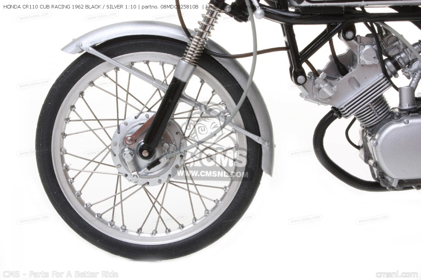 08MDC025810B: HONDA CR110 CUB RACING 1962 BLACK / SILVER 1:10