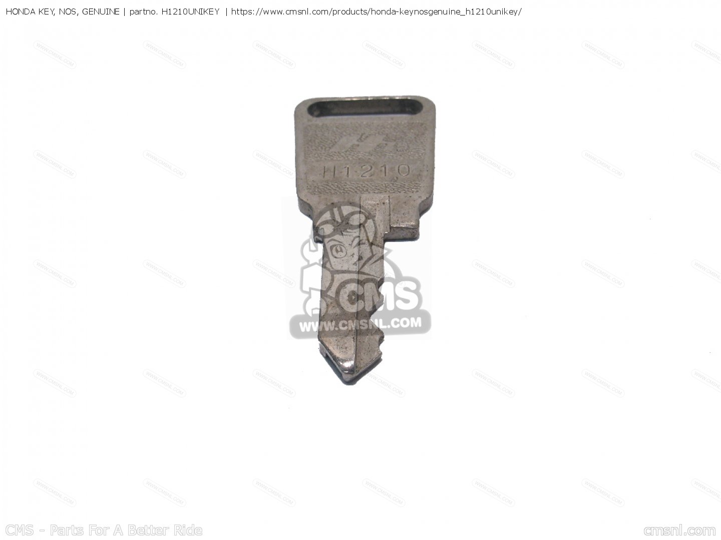 H1210UNIKEY Honda Key, Nos, Genuine Honda buy the H1210UNIKEY at CMSNL