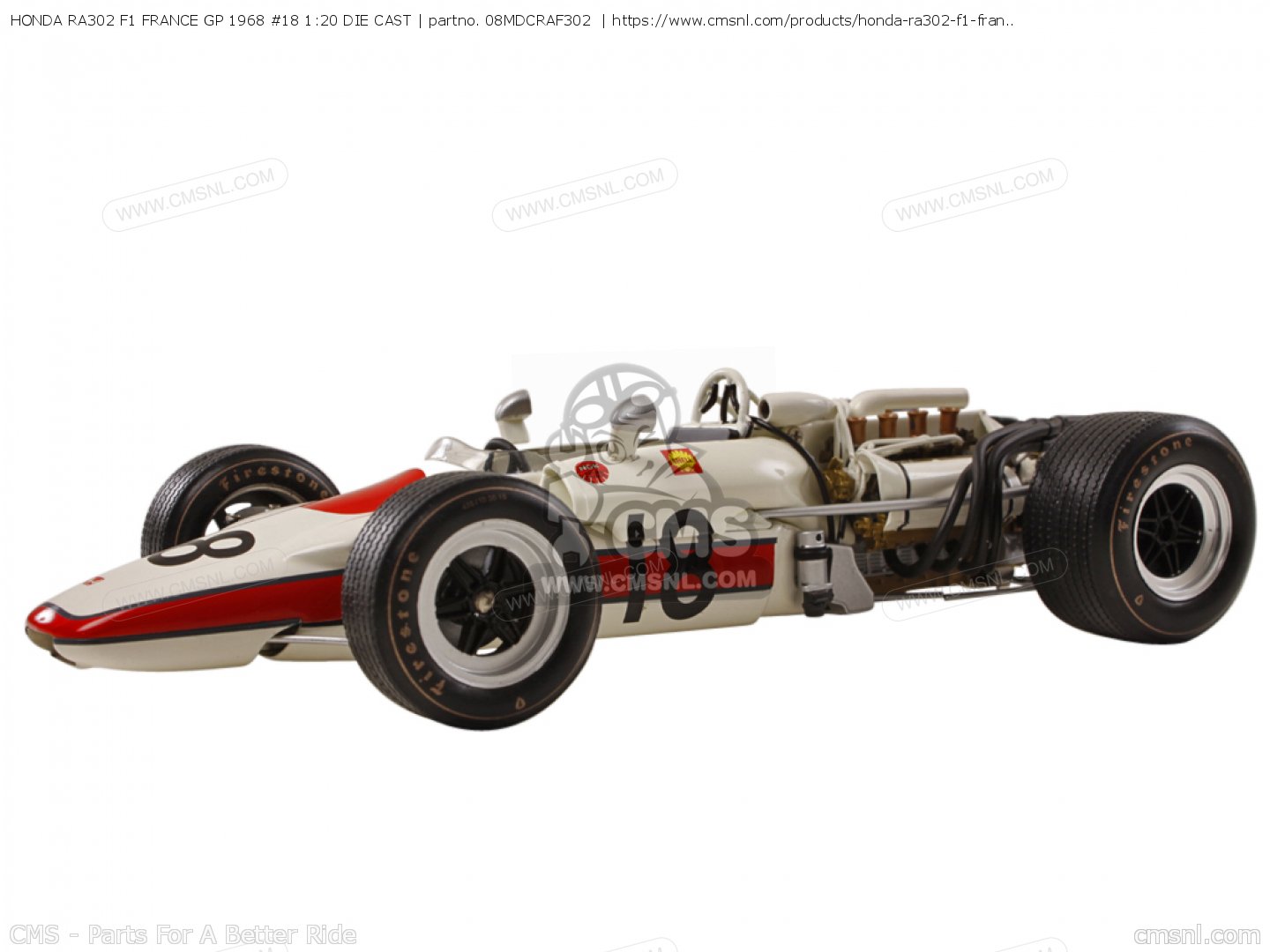 HONDA RA302 F1 FRANCE GP 1968 #18 1:20 DIE CAST