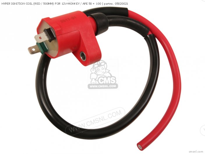 Hyper Ignition Coil (red / 500mm) For 12v-monkey / Ape 50 + 100 photo