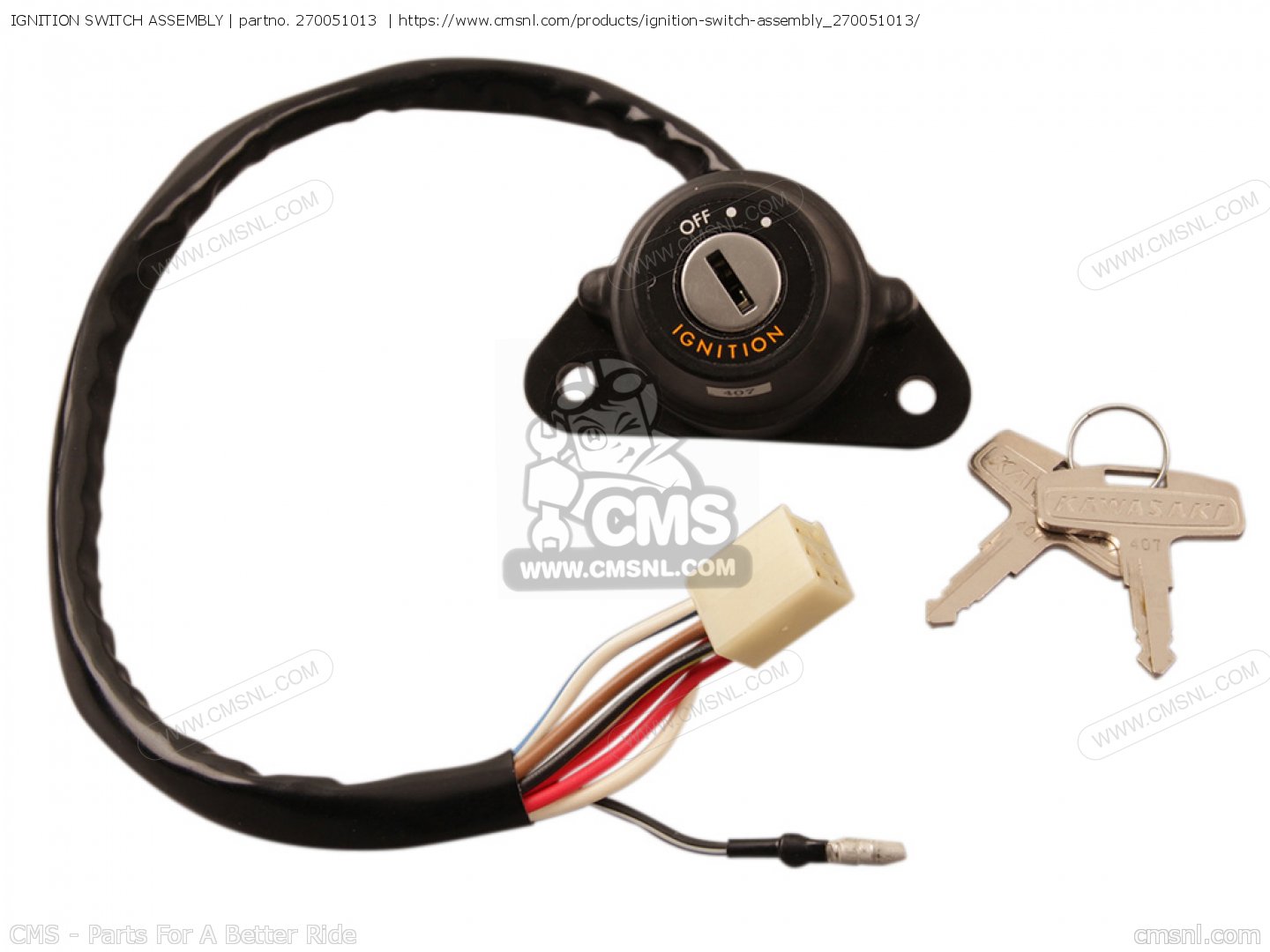 IGNITION SWITCH ASSEMBLY for KM100A1 1976 USA CANADA / MPH KPH order at CMSNL
